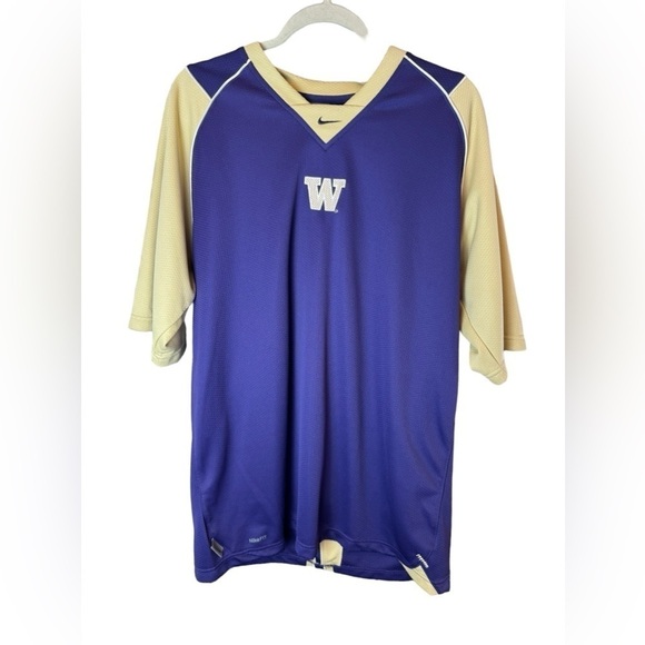 Nike Dri-Fit Authentic Washington Huskies Purple Graphic Logo Tee Men's Size L - Picture 1 of 14